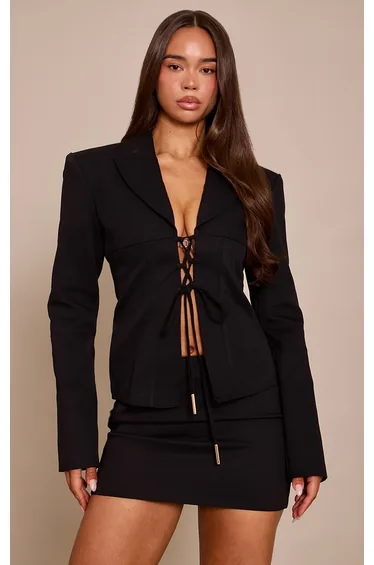 PLT Label Black Tailored Micro Mini Skirt