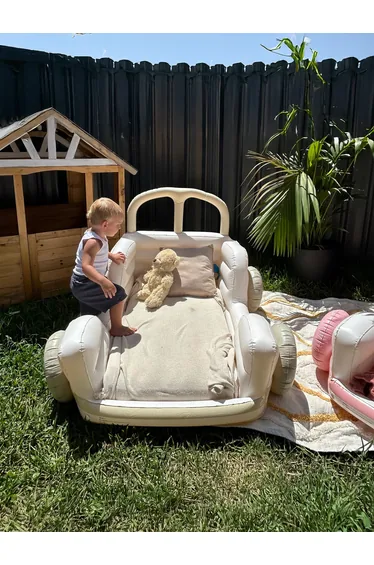 Kids Sleepover Bed Summer Van in Beige (160cm)