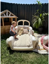 Kids Sleepover Bed Summer Van in Beige (160cm)