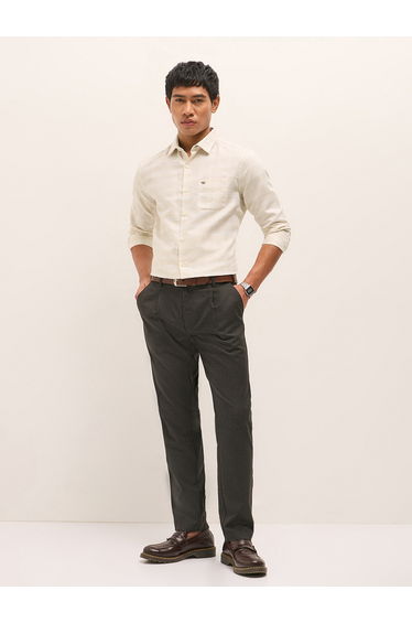 Men Tailored Fit Checked Shirt