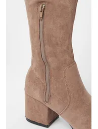 Kara Drawstring Block Heel Knee High Boots - 2