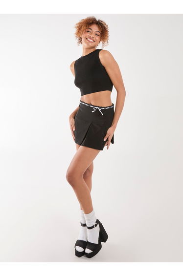 Bengaline Bow Detail Mini Skirt
