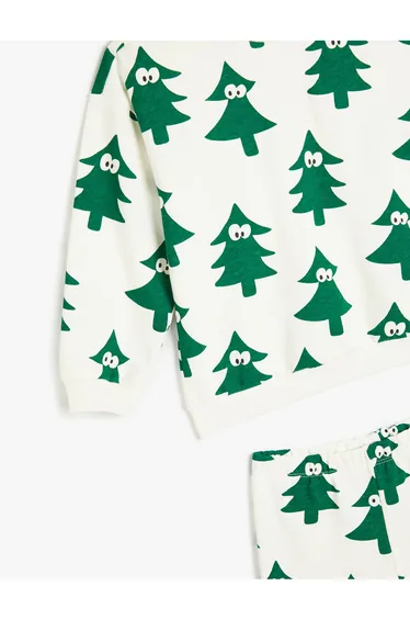 طقم كوتون  قطن باللون الأبيض