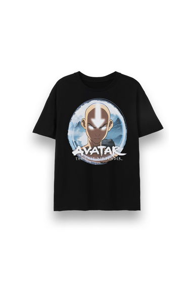 Avatar: The Last Airbender Mens Aang Circle Short-Sleeved T-Shirt - Black