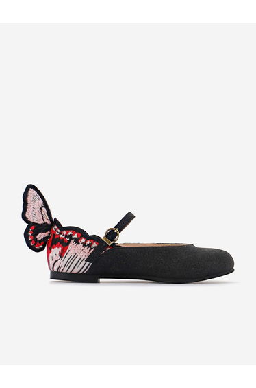 Sophia Webster Girls Chiara Flat in Black