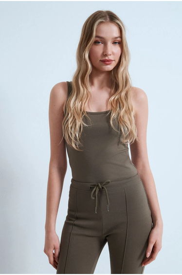 Dilvin Sleeveless Slim Fit Jersey Blouse
