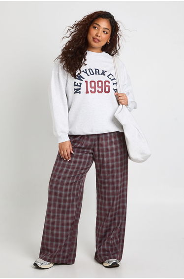 Plus New York City Oversized Sweatshirt - ash grey