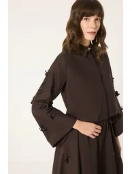 THIN BELTED BLOUSE SKIRT SET - 1