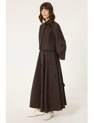 THIN BELTED BLOUSE SKIRT SET - 4