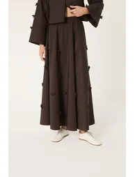 THIN BELTED BLOUSE SKIRT SET - 2