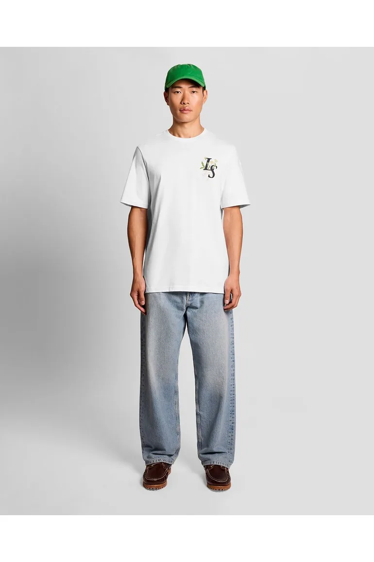 Dandelion Script Graphic T-shirt White