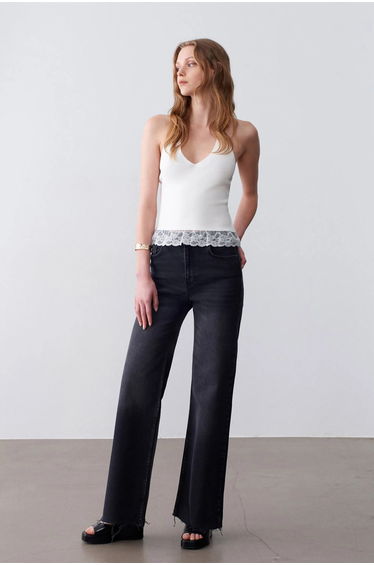 Dilvin Sleeveless Ribbed Halterneck Blouse