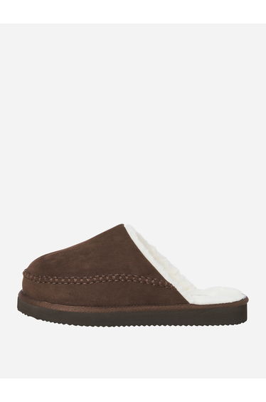 Brown Suede Look Fluffy Mules