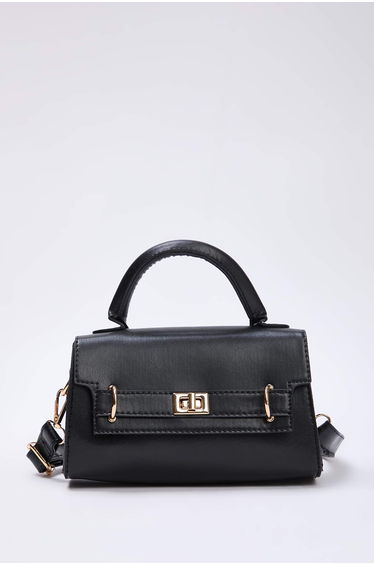 Black Gold Buckle Detailed Women's Mini City Bag