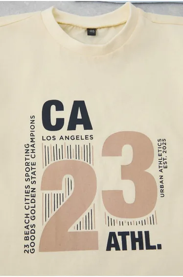 Blue Slogan Knitted Bottom - Top Set