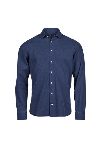 Tee Jays Mens Plain Denim Shirt - Blue Denim