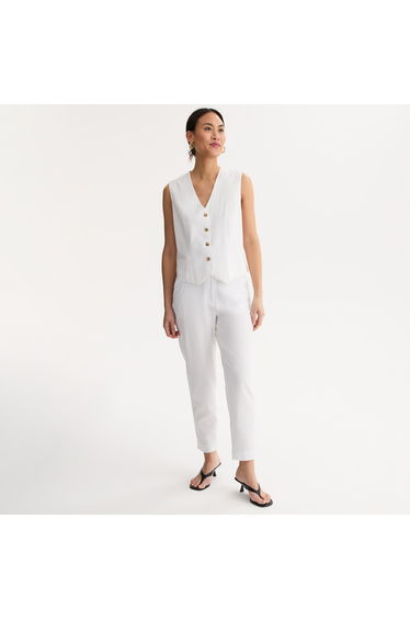 Ankle Grazer Cigarette Trousers in Linen/Viscose