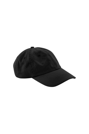 Beechfield Organic Cotton Panelled Baseball Cap - Black