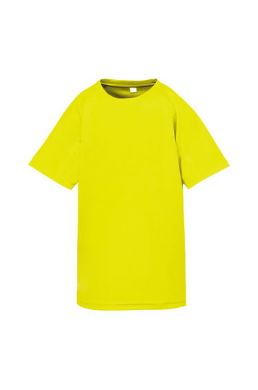 Spiro Childrens Boys Performance Aircool T-Shirt - Flo Yellow