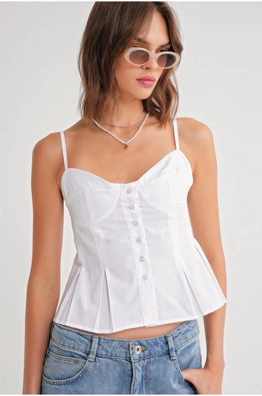Mixray Heart Collar Button-Up top
