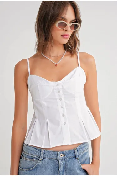 Mixray Heart Collar Button-Up top