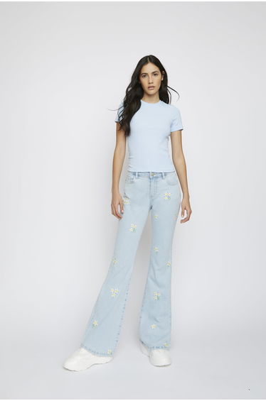 Glamorous Light Blue Short Sleeve Top
