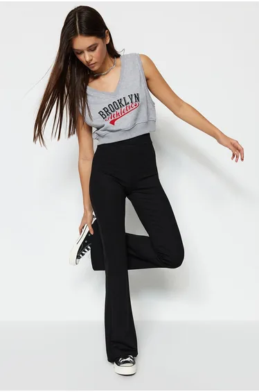 Pants - Black - Flare