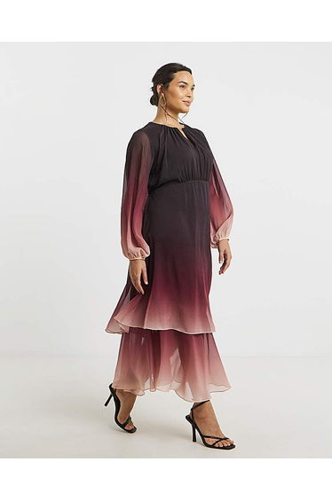 Joanna Hope Ombre Tiered Maxi Dress