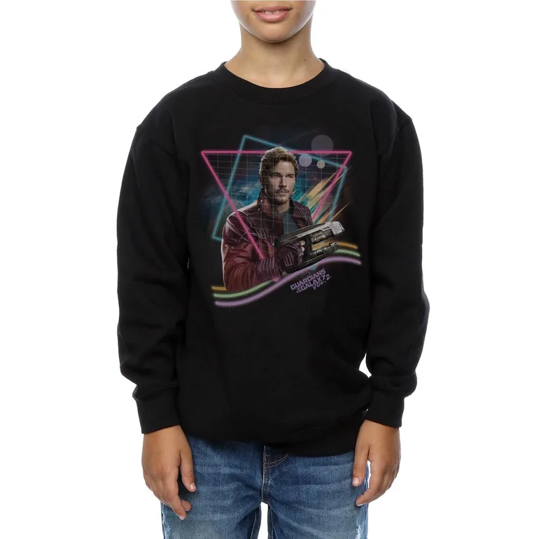 Marvel Boys Guardians Of The Galaxy Neon Star Lord Sweatshirt - Black - 2