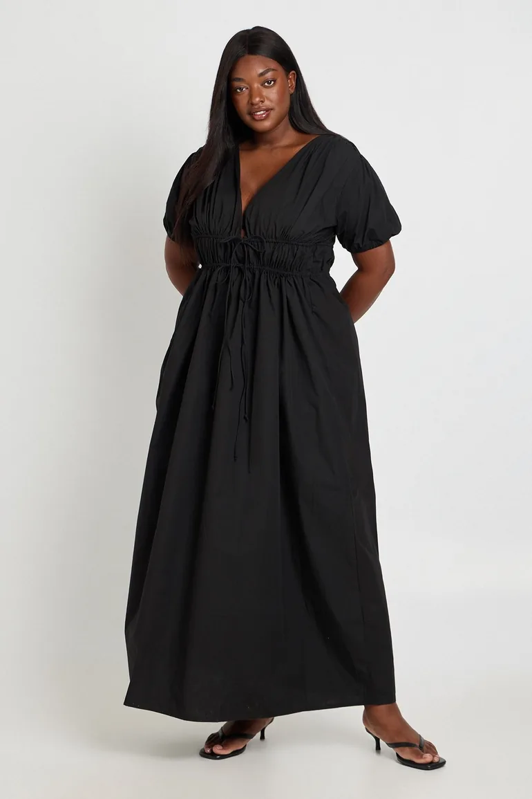ruched black tie dress WEDTREND Women Halter Black Tie Dress A-Line Backless Ruched Maxi Formal Dress, Black / US8