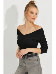 Women's Black Camisole Blouse - 7