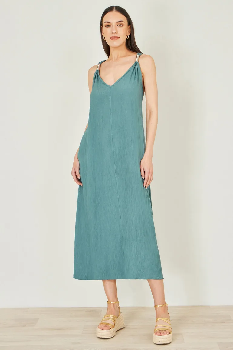 viscose beach dress Stefanel Italy Maxi Dress: 70s Art Deco Fan Print Viscose Twill V-neck  Summer Dress