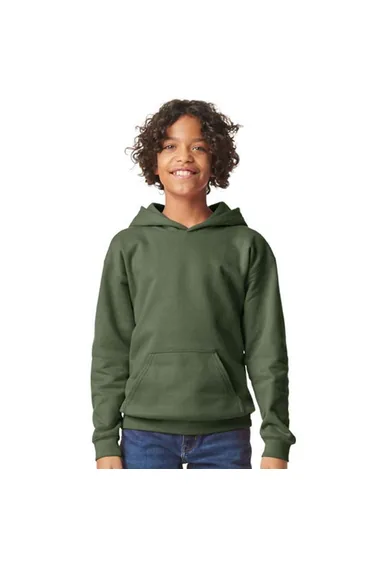 Gildan Childrens/Kids Soft Touch Midweight Hoodie - Military Green