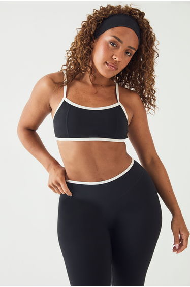 DSGN Studio Sculpt Contrast Mini Sports Bra - black