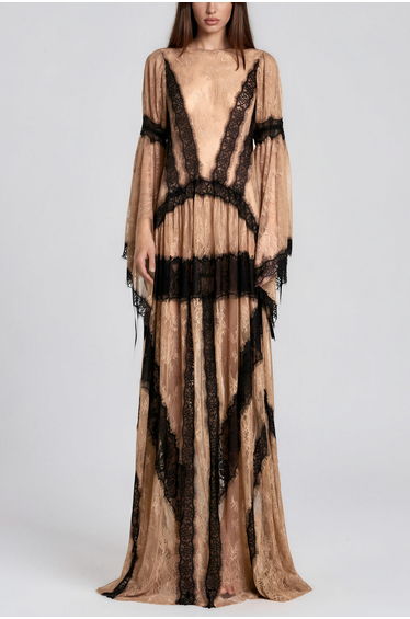 Jelka Round Neck Lace Maxi Dress