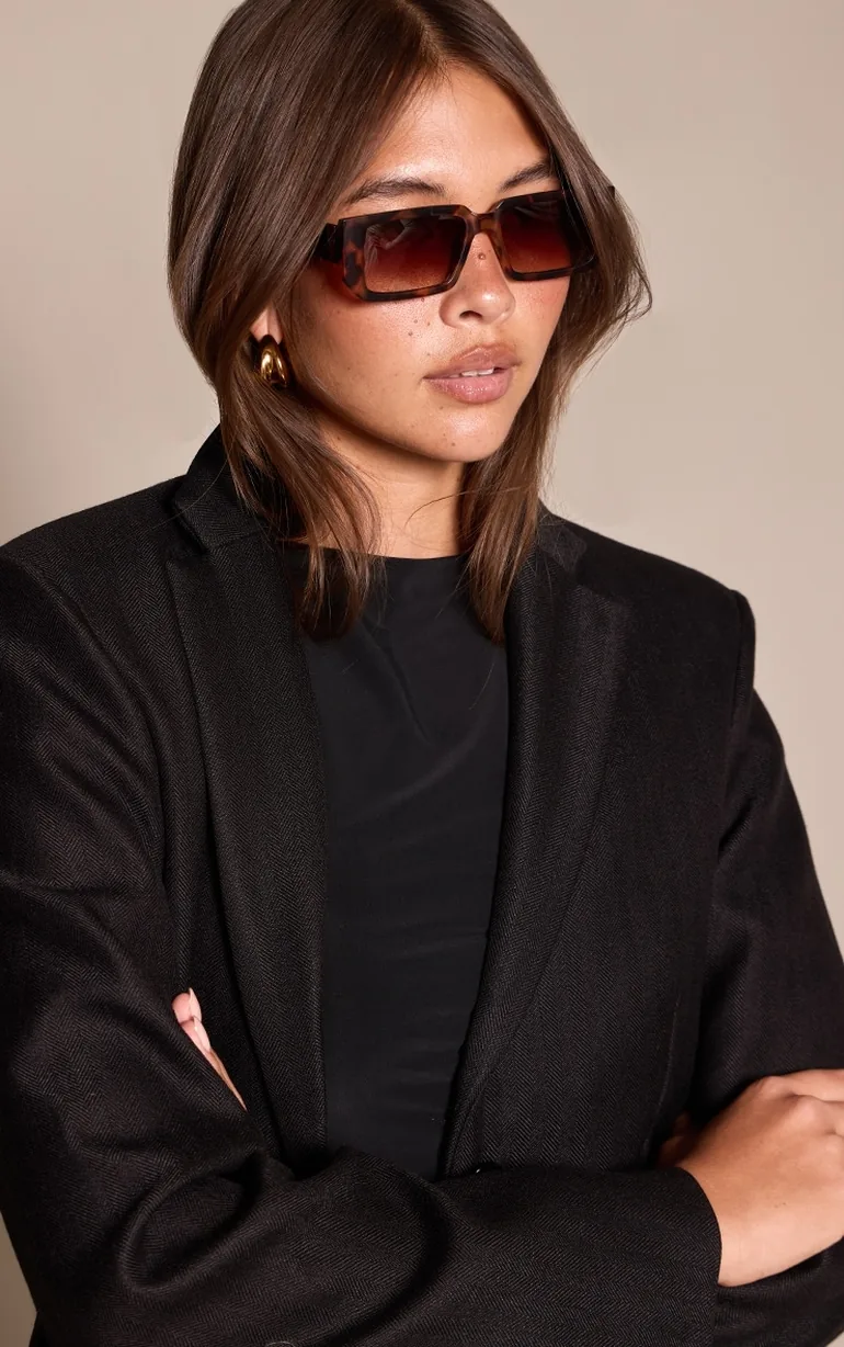 Tortoiseshell Rectangle Sunglasses