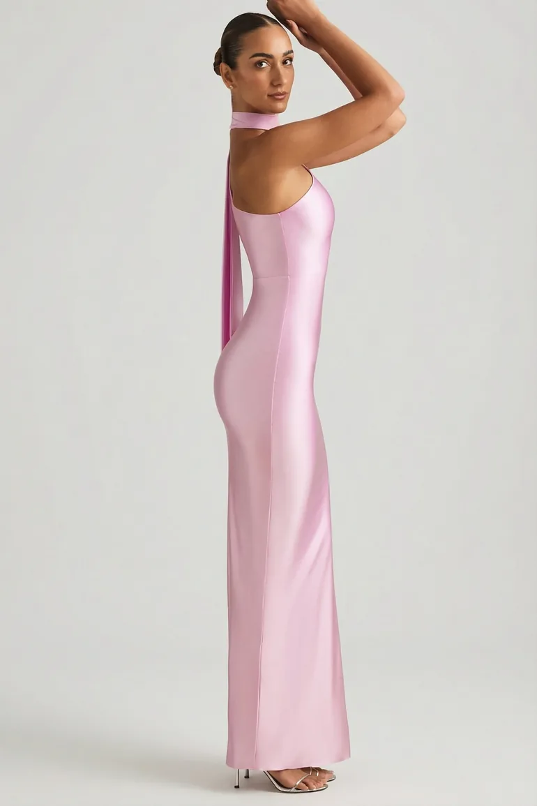 asymmetric scarf detail maxi dress Cordula