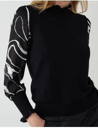 Marble Sleeve Frill Jumper - 5
