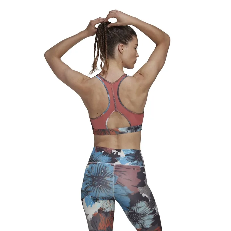 Women's adidas Powerreact Medium-Support Training Bra in Red - 1