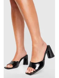 Low Flat Heel Mule - black