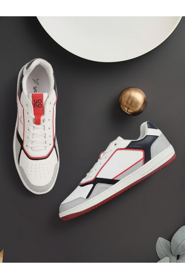 Men Contrast Panel Lace Up Sneakers