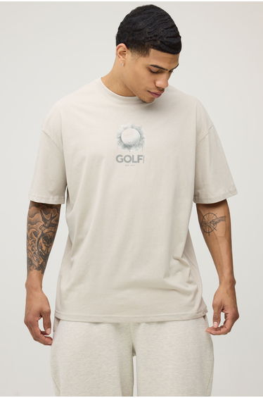Golf Monthly The Big Dog Oversized License Print T-shirt - stone