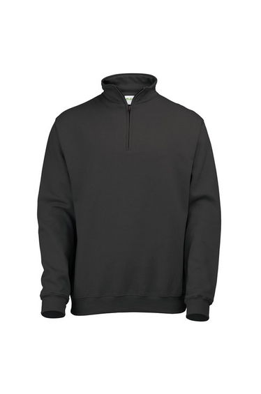 Awdis Mens Sophomore Zip Neck Sweatshirt - Jet Black