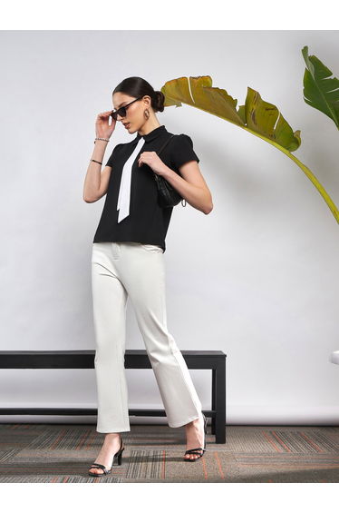 Solid Knit Bell Bottom Pants