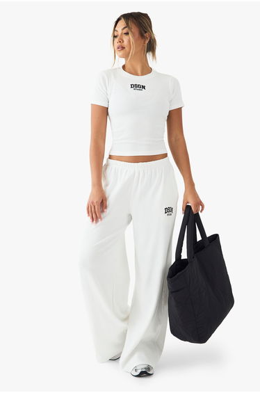 DSGN Studio Collegiate Embroidered Rib Baby T-shirt - white