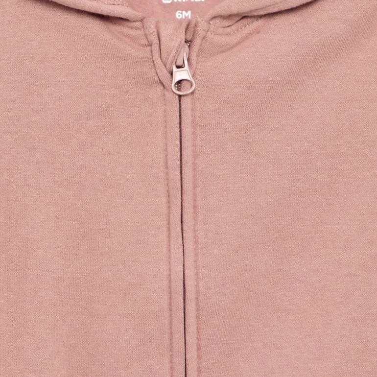 Hooded zip-up sweatshirt PINK - 2