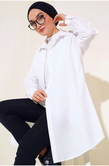 BDART Long Poplin Shirt with Button Closure