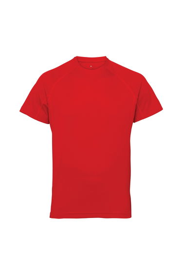 Tri Dri Mens Panelled Short Sleeve T-Shirt - Fire Red