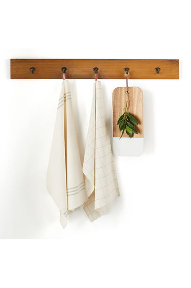 Set of 2 Constantin Striped / Checked 100% Cotton Tea Towels
