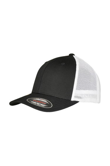 Flexfit Unisex Adult Mesh Recycled Trucker Cap - Black/White